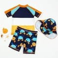 thumbnail image 3 of GYRATEDREAM 1-6Years Swimwear Bathing Suit Short Sleeve Rash Guard with Hat for Kids-Boys Swimsuits Swimwear Set, 3 of 8