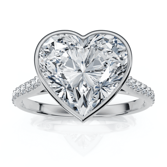 Pompeii Certified 2 1/5Ct TW Heart Shape Diamond Engagement Ring 14k Grown Lab Grown