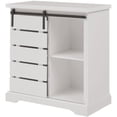 thumbnail image 1 of Armoire d'Accent à Porte Coulissante Style Ferme Moderne en Blanc, 1 of 8