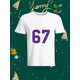 thumbnail image 1 of Fashionable and Personal 67 Number Print Short Sleeve T-Shirt Simple and Versatile Casual Top This stylish T-shirt features a unique 67 number print, adding a touch of personality to your wardrobe. M, 1 of 6