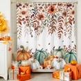 thumbnail image 4 of Shower Curtain 60"W x 72"L Autumn Flowers Leaves Thanksgiving Pumpkins Fabric Shower Curtains Set with Hooks Water Repellent Bathroom Curtains Machine Washable Bathroom Accessories, 4 of 6