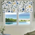 thumbnail image 3 of Blue Yellow Flower Valances for Windows Watercolor Leaf Rod Pocket Curtain Valance Window Treatment Short Curtains for Kitchen Living Room, 42"x18", 3 of 9