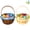 2 Pcs Wooden Baskets, variant on Joyfy 4 Pcs Easter Baskets with 4 Colors Grass Paper Shreds, Easter Woven Basket with Handles for Kids, (9" X 8") Easter Baskets for Easter Egg Hunt, Filling with Party Favors
