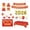 Red, variant on Decorr 2026 Graduation Party Decorations, 7-Pack Red & Gold Congrats Grad Set with Banner, Balloons, Tablecloth, Honeycomb Centerpieces & Swirls for Class of 2026 Grad Party Supplies