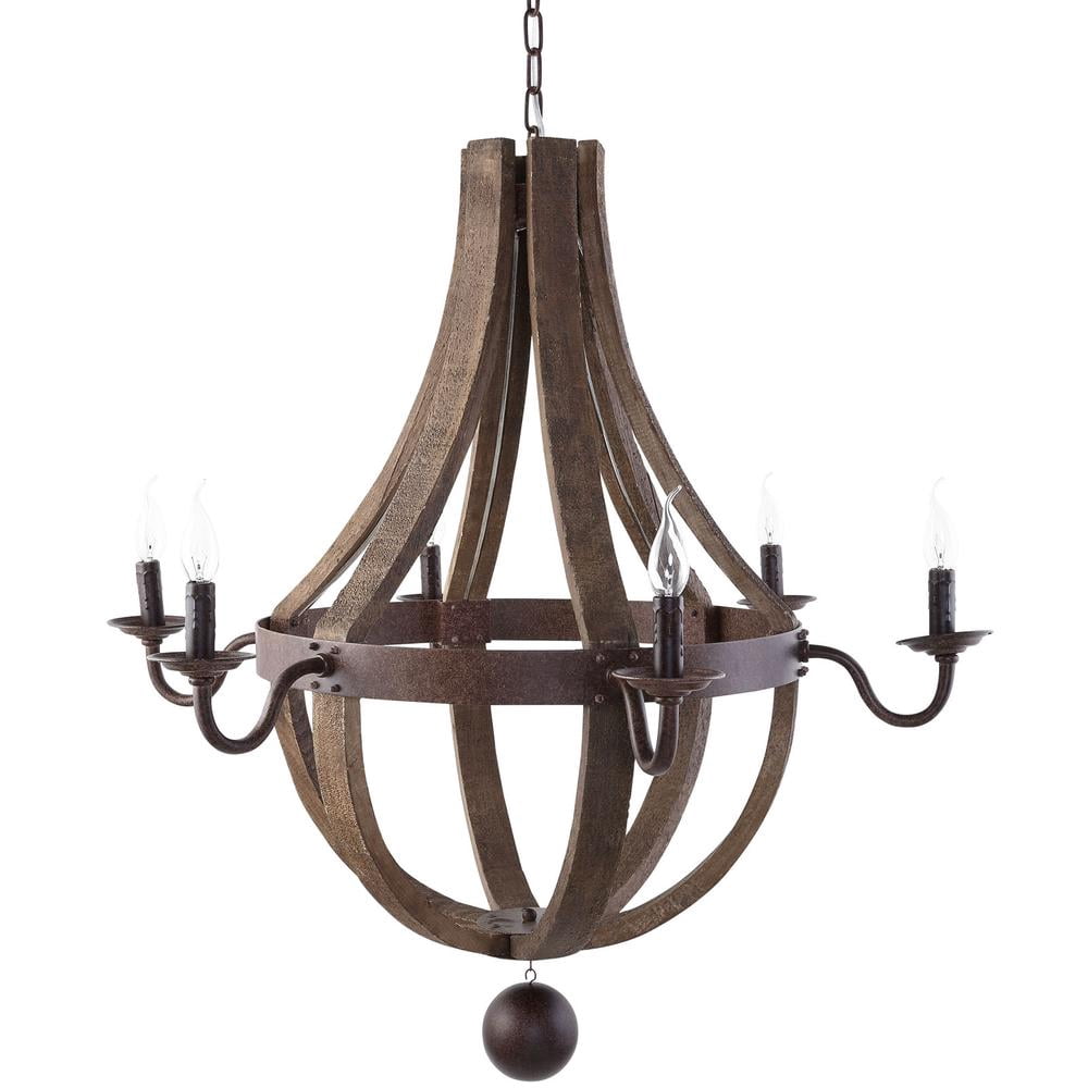 Modway Ballista 6 Light Chandelier in Antique Brass