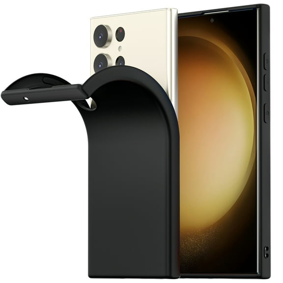 For Samsung Galaxy S23 Ultra Case Slim Soft Thin Shockproof Silicone Cover (Black)