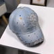 thumbnail image 1 of Gorra de béisbol de mezclilla con diamantes de imitación para mujer LingWen 1327534273458, 1 of 1