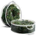 thumbnail image 3 of PATLOLLAV Christmas Wreath Storage Container 30inch Clear Xmas Bags with Handle and Dual Zipper Plastic Decorative Protector for Seasonal Holiday Garland White, 3 of 5