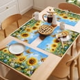 thumbnail image 5 of Yellow Sunflower Placemats Set of 8 Spring Floral Leaves Butterfly Pastoral Place Mats Indoor Wipeable Table Mats Washable Cloth Dining Table Placemats for Kitchen Holiday Party Home Decor 13x19 Inch, 5 of 9