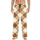 thumbnail image 2 of Pantalones de pijama largos para hombre, informales, con estampado a cuadros, holgados, deportivos, elásticos, rectos, vintage, con bolsillos, 2 of 9