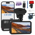 thumbnail image 1 of Cámara Dash Cam con WiFi frontal y trasera de 2,5 K con tarjeta de 64 GB, 1 of 9
