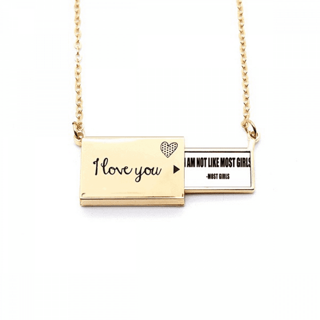Citar a broma dijo mas chicas Sobre de carta de amor, collar y joyas colgantes