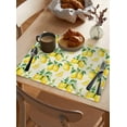 thumbnail image 6 of Lemon Leaf Summer Fruit Placemats Set of 4,Wipeable Washable Table Mats for Dining Tables,Watercolor Flower on White Place Mats for Kitchen Event Party Tabletop Decor, 6 of 7