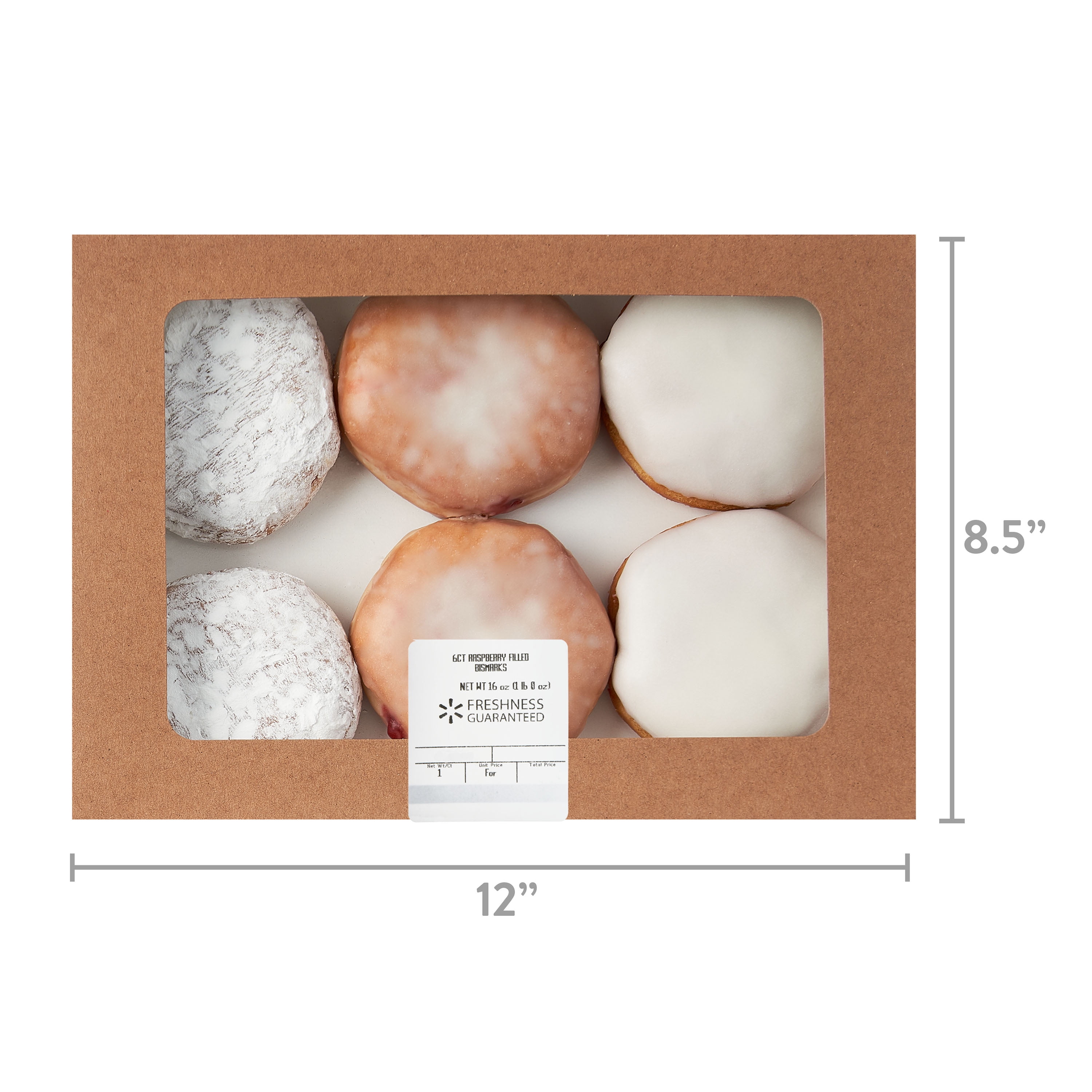 Freshness Guaranteed Raspberry Filled Bismark's, 16 oz, 6 Count