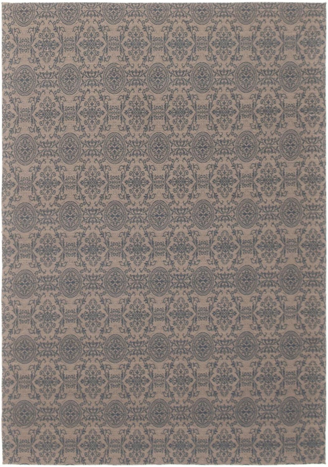 ECARPETGALLERY 4'5" x 6'7" Transitional Collage Handmade Area Rug for Living Room, Dining Room and Bedroom in Grey