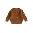 thumbnail image 1 of FOCUSNORM Chandail pour Bébé Fille à Manches Longues, Col Rond, Fleur, Tricot Chaud d'Hiver, Chandail, Vêtements pour Nourrisson, 1 of 9