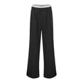 thumbnail image 3 of WILLBEST Pantalones Casuales de Verano para Mujer, con Rayas, Cintura Alta, Patchwork, Bolsillos Colgantes, Pierna Recta, Pantalones de Traje Casuales para Mujer Moderna Mediana, 3 of 7