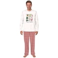 thumbnail image 3 of Merry Christmas Matching Family Pajamas With Dog, Beige Top & Red Plaid Holiday PJs, Christmas Icons, Plus Sizes, With Pockets, 3 of 7