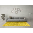 thumbnail image 3 of Ahgly Company Indoor Round Abstract Yellow Contemporary Area Rugs, 7' Round, 3 of 4