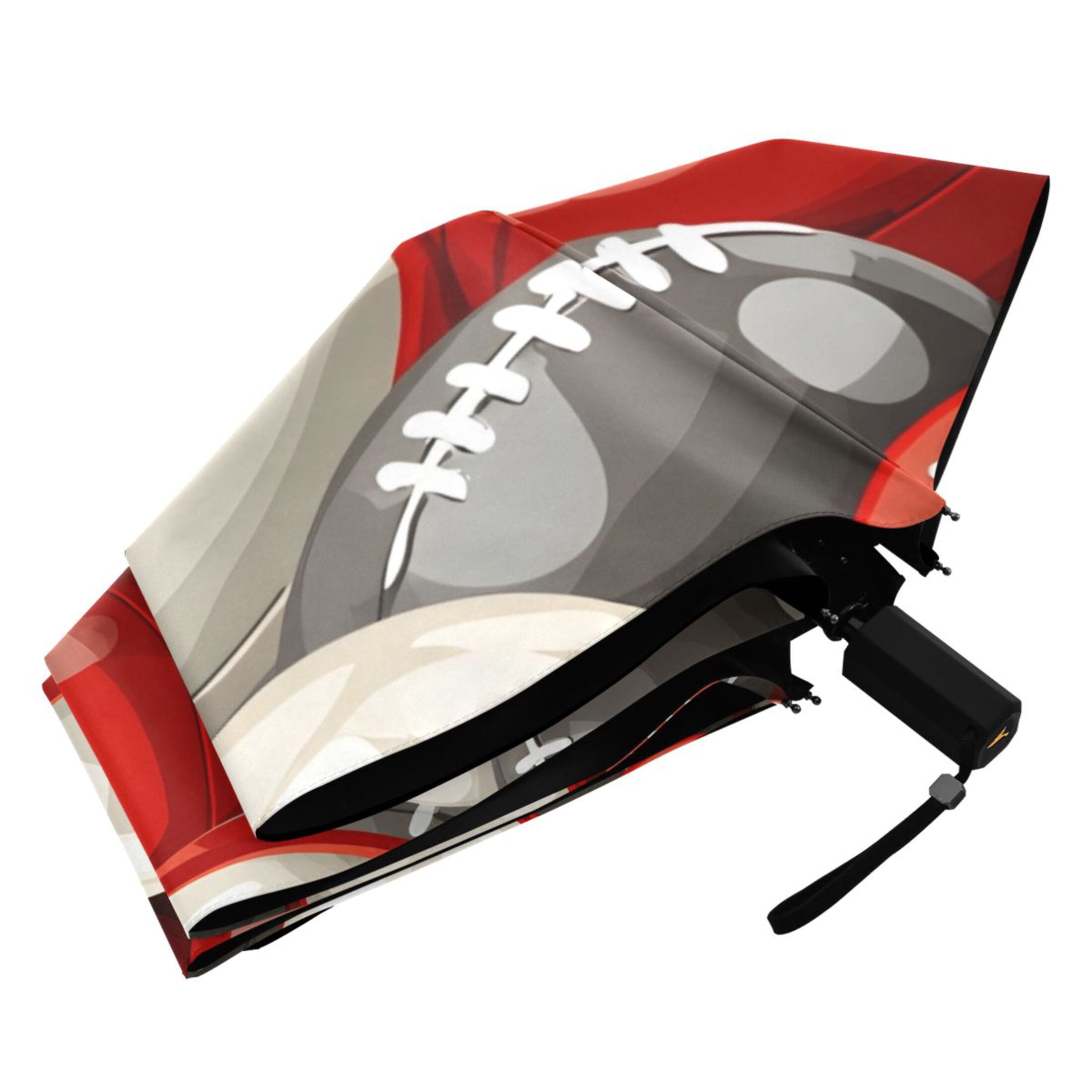 ALAZA Football Rugby Balls UPF 50+ Compact Folding Umbrella for Rain Travel Umbrella Packable