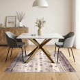 thumbnail image 3 of ODIKA 5'x7' Ultra-Soft Area Rug, Purple Boho Abstract Ombre Stripes Vintage Motif Watercolor Blend None Washable, Bare feet friendly, Silk-Touch for Bedroom Home office, 3 of 7
