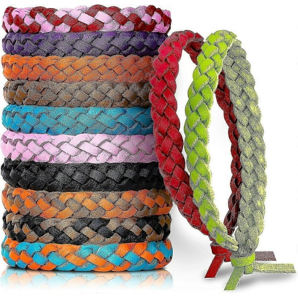Mosquito Repellent Bracelets 12-Pack Natural Insect Repellent Bands for Indoor & Outdoor Activities, DEET-Free Adjustable for Adults Kids