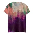 thumbnail image 3 of Gibobby Camisetas Mujer Baratas Manga Corta Camiseta manga corta con cuello redondo y estampado moda informal para mujer(Morado,M), 3 of 4