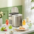 thumbnail image 2 of Costway Countertop Ice Maker Portable Ice Making Machine 6-13 Mins 9 Ice 26.5 lbs/24 Hrs Silver, 2 of 10