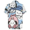 thumbnail image 4 of Pochacco Men's Hawaiian Shirts Short Sleeve Button Down Casual Shirts Summer Tropical Aloha Beach Shirts, 4 of 7