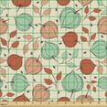 thumbnail image 2 of Ambesonne Floral Fabric by the Yard Upholstery, Physalis Flowers Pattern Art, 2 Yards, Almond Green and Dark Salmon, 2 of 5