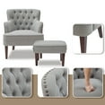 thumbnail image 2 of L'AGRATY Contemporary Sponge Solid Print Tufted Armchair with Ottoman, Grey, 2 of 6