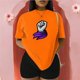 thumbnail image 3 of Playera Blusa De Puño Levantado Con Un Pañuelo Dia De La Mujer Color Anaranjado Talla Chica Marca Emil SaEs, 3 of 4
