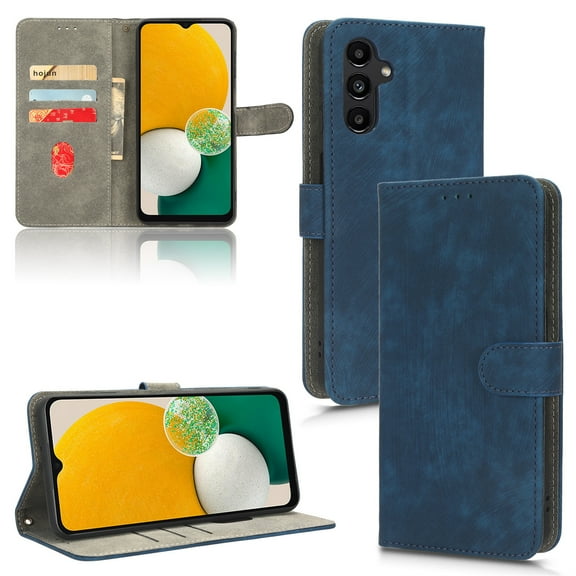 Jiahe Cover for Samsung Galaxy A33 5G, Magnetic Wallet Case with Credit Card Holder,Shockproof Folio Flip Leather Card Slot Stand with Wrist Strap and RFID Blocking Cover, blue