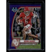 2024 Bowman University Chrome Purple Refractor #56 Deion Burks Oklahoma Sooners SN Football Card