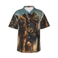 thumbnail image 1 of Balery desert Man Shepherd Dog Camisas hawaianas de manga corta para hombre, camisas playeras de corte holgado, camisas de vacaciones con botones,Small, 1 of 7