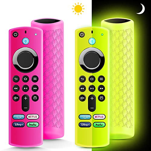 3 Pack ONEBOM Firstick Remote Cover 3rd Gen 2021 4k|4k Max|Lite,Fire Cover Glow in The Dark,Silicone Remote Cover Glow Green&Glow Pink&Sky Blue 