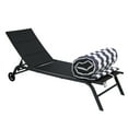 thumbnail image 5 of 2-Piece Outdoor Lounge Chair Cushion with Seat Straps for Patio, Garden, Pool and Balcony, 72 X 23 Inch, Breathable & UV Resistant, Blue and White Stripes, 5 of 7