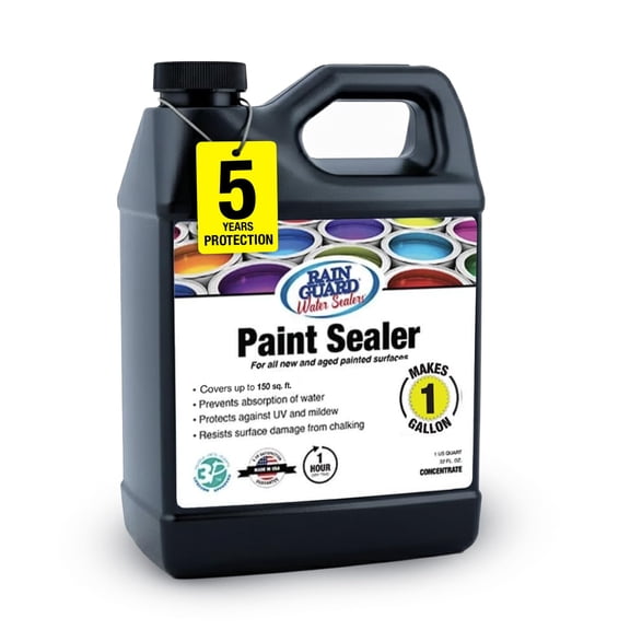 Rain Guard Water Sealers SP-9001 Paint Sealer Concentrate Makes 1 Gallon - Clear Semi-Satin Finish - Water Repellent Protection for All Painted Surfaces - Water-Based Silane/Siloxane Acrylic