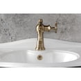 thumbnail image 3 of Kingston Brass KS3543RNK Levante One-Handle 1-Hole Bathroom Faucet with Push Pop-Up Drain in Antique Brass, 3 of 7
