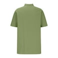 thumbnail image 4 of Iugvhana Classic Shirts for Men Short Sleeve Button Down Shirt with Double Pocket Regular-Fit Solid Color Lapel Tops Shirt Army Green M, 4 of 5