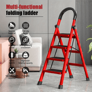 MAXVINI 3 Step Lightweight Folding Step Ladder Aluminum Step Stool with Widened Anti-Slip Strip Pedal Convenient Handgrip,Multi-use for Household and Office