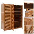 thumbnail image 5 of 7-Tier Brown Entryway Bamboo Shoe Rack Organizer 3-Door Shoe Cabinet Density Board for Foyer, Entrance, 5 of 24