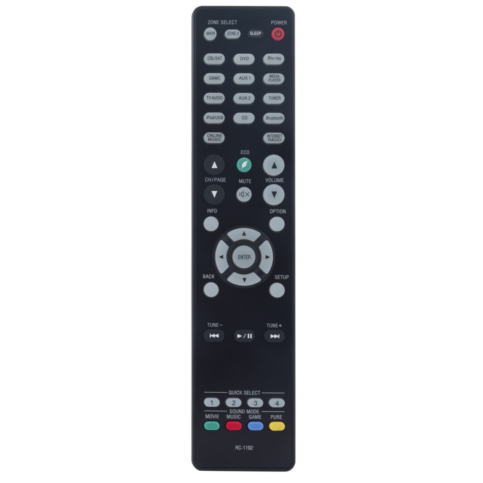 Replacement RC-1192 New Replace Remote fit for Denon AV Receiver AVRX2300W AVR-X2300W AVRX3100W AVR-X3100W AVRX3200W AVR-X3200W 307010169000AD