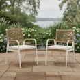 thumbnail image 4 of Garvee Paquete de 2 Sillas de Comedor para Exterior 20,67 x 22,83 x 33,07", Blanco y Marrón, 4 of 8