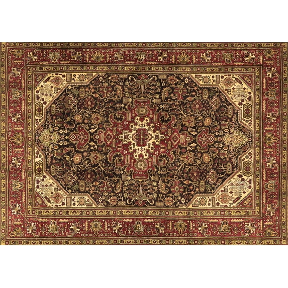 Ahgly Company Indoor Rectangle Medallion Brown Traditional Area Rugs, 7' x 10'