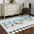 thumbnail image 5 of Coastal Beach Area Rug 4x6 Washable Rug Non Slip Summer Wood Grain Black White Plaid Large Area Rug Indoor Floor Carpet for Entryway Bedroom Kitchen Living Room Home Office Dining Room Nursery, 5 of 8
