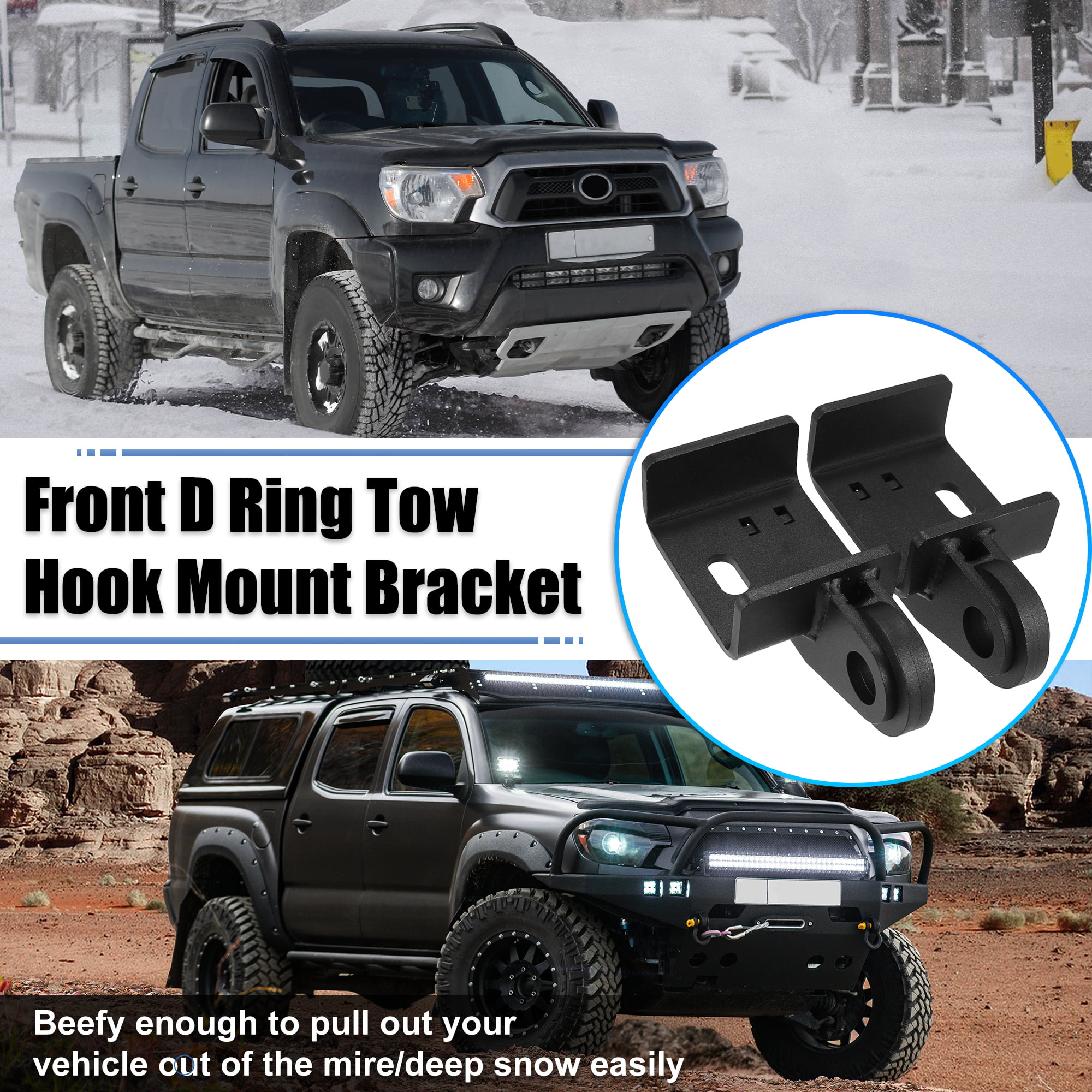 2 Pcs Front Tow Hook D Ring Mount Bracket Tow Hook Bracket for Toyota  Tacoma 2009-2021 Bumper D-Ring Shackle Bracket 