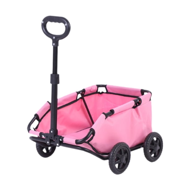Dog Stroller plegable Dog de perro ligero Pram Cat Pushir para caminar Rosa