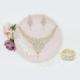 thumbnail image 4 of Crystal Wedding Jewelry Set Necklace Earring Set For Women and Brides Rose Gold and Gold Bridal Statement Jewelry sets, 4 of 7