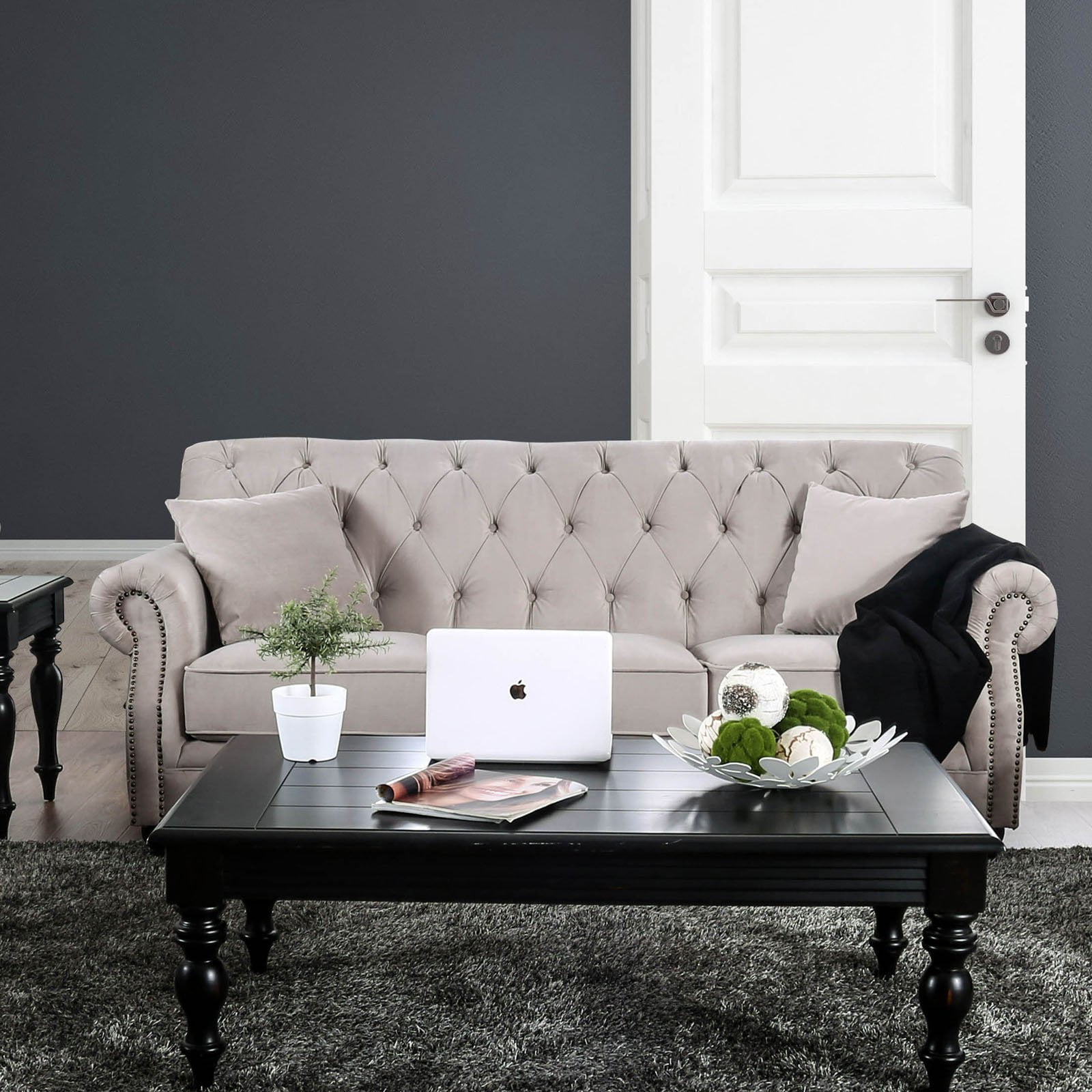 Furniture Of America Durante On Tufted Nailhead Sofa